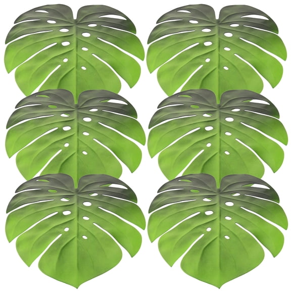Masteelf 6Pcs EVA Placemats with Monstera Leaf for Placement Mats on Dining Tables