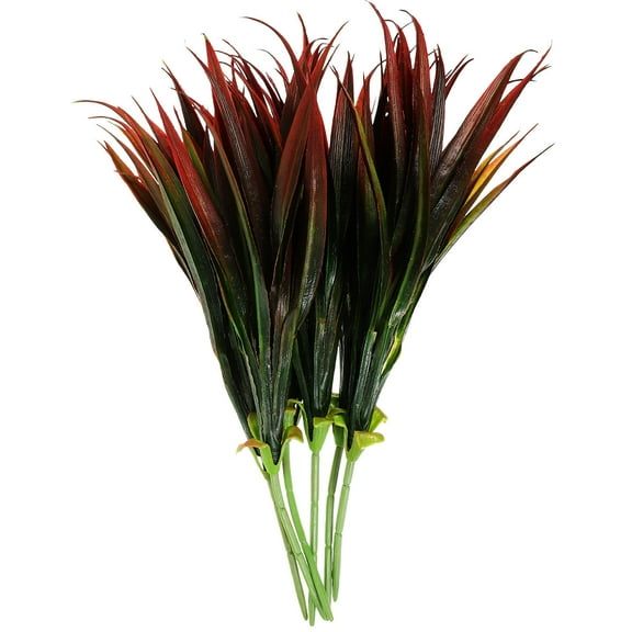 KALLORY Garden Faux Plants 6Pcs Fake Plant Plastic Red Realistic Stems