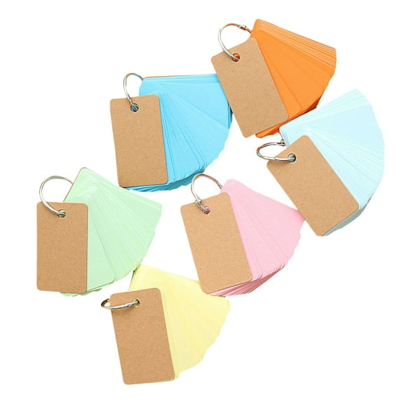 Masteelf 6Pcs Ring Loose-Leaf Notepad Portable Memory Paper Binder Memo Pads(Random Color)