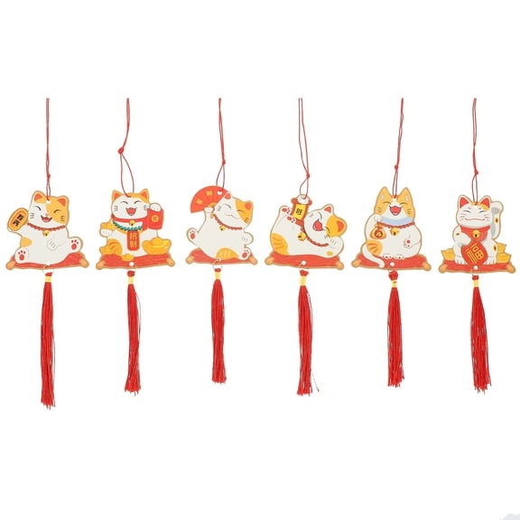 6pcs Chinese Spring Festival Decoration Hanging Charm Tassel Ornament for Lunar Year
