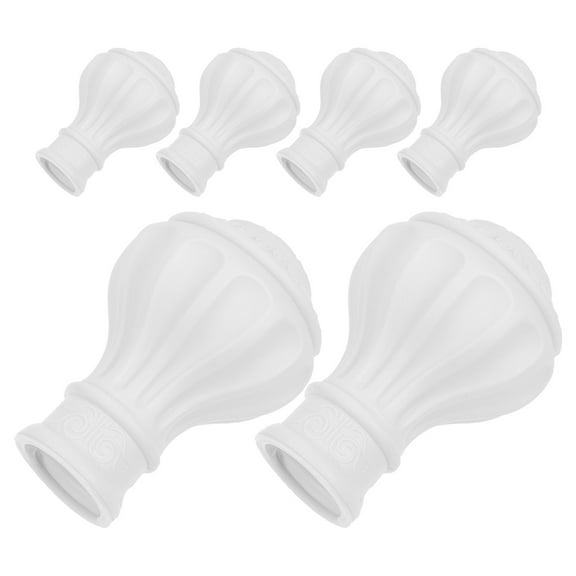 Masteelf 6pcs Curtain Rod Finials Set Drapery Rod End Caps Roman Rod Hardware for Living Room Window Curtain Rod Accessories