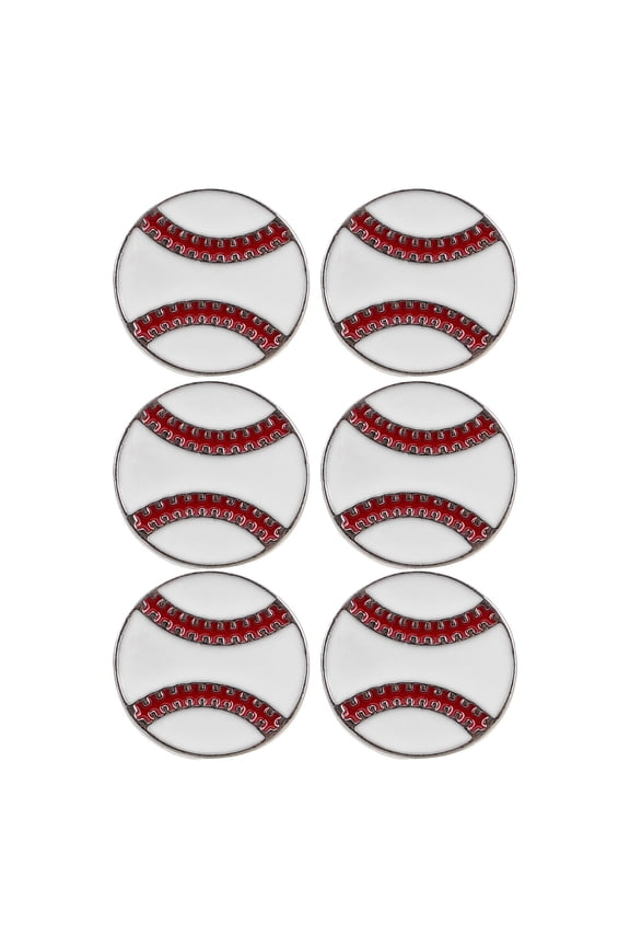 6pcs Elegant Baseball Brooch Pins For Women Cartoon Baseball Brooches For Cardigans Shawls And Sweaters Baseball Lapel Badges