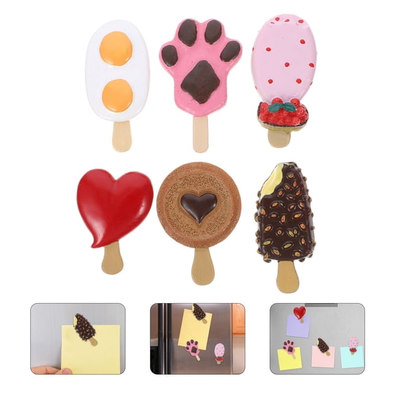 IDEANATEGRATE Refrigerator Magnet Wall Decoration 6Pcs Resin Assorted Color