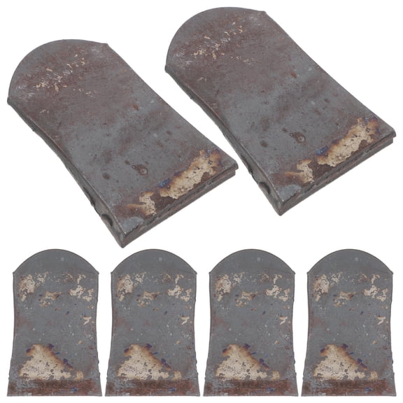 Masteelf 6-Pack Garden Hoe Replacement Parts 2.3x1.5 Inch Steel Farming Scuffle Blades with Handle 7.3MM Thick Outdoor Agriculture Tools