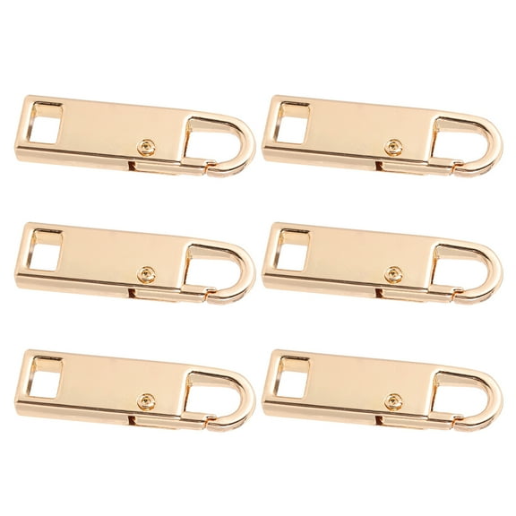 Masteelf 6pcs Golden Zipper Pull Tab Replacement Fixer Handle Slider Extender Lobster Claw Clasp Snap Clips for Suitcase Jeans Bag Luggage Jacket Boots