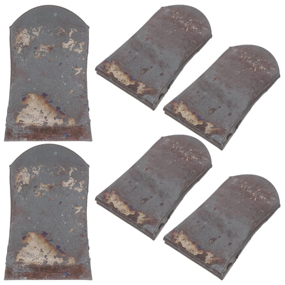 Masteelf 6pcs Hand Hoe Head Replacement Round Eye Grub Hoe Blade Parts Handle Wedge 2.3x1.5 Inch For Gardening Soil Loosening Digging Thick 7.3 MM