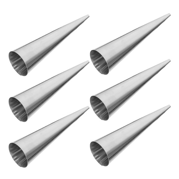 Masteelf 6pcs Metal Croissant Baking Kit Tubular Stainless Steel Molds For Pastry And Bread Making Multi-Use Cone Shaped Baking Bread Mold