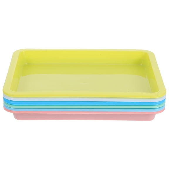 Masteelf 6pcs Multi-color Activity Trays Plastic Art Organizer Tray for Crafts and Painting Organizer Serving Tray for Crafts Beads
