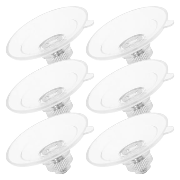 Masteelf 6pcs PVC Suction Holder Transparent Hook with Nut Reusable Heavy Duty Suction Cup Mounts Hooks for Bathroom Kitchen Shower 45mm