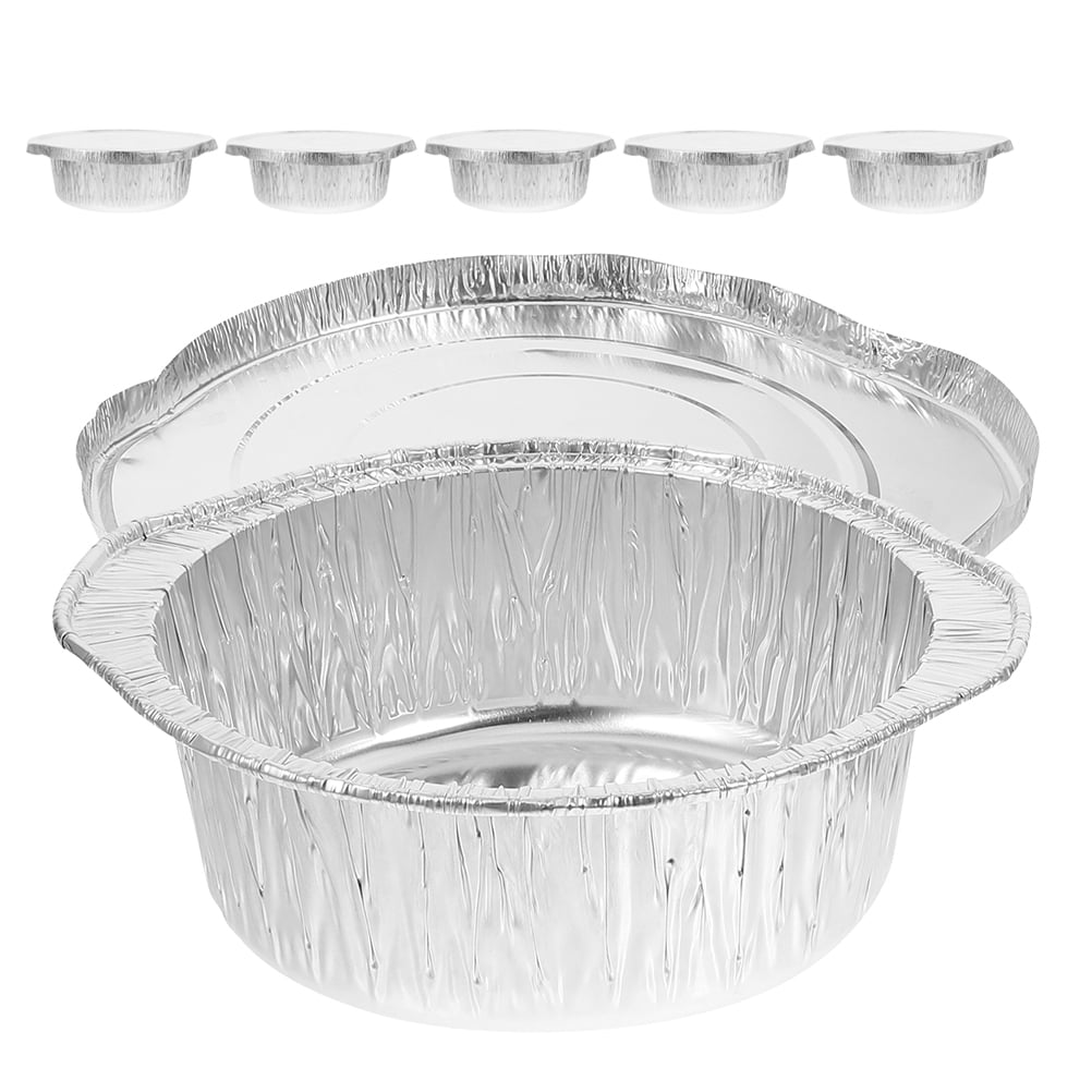 GANAZONO 6-Pack 8 Inch Disposable Aluminum Foil Pans With Lids - Oven Safe Bakeware