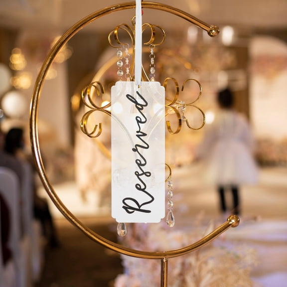 Masteelf 6-Piece Wedding Chair Reserved Signs with Decorative Ribbon for Church, Special Events, Restaurants, and Office Settings