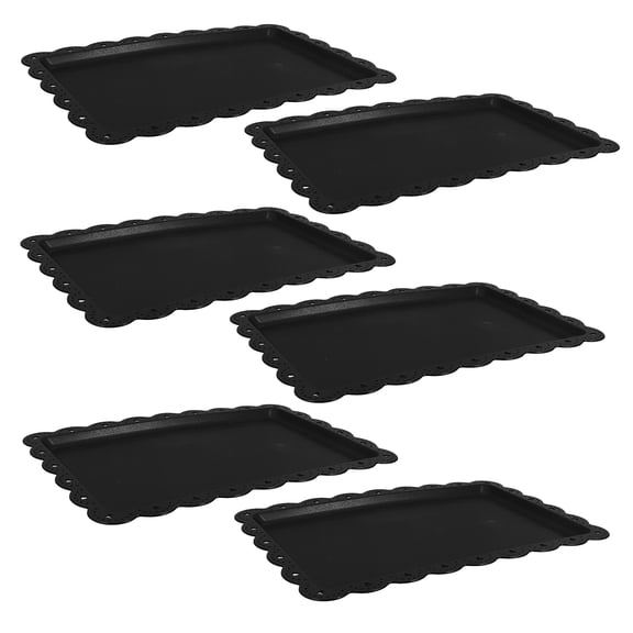 Masteelf 6pcs Serving Trays Set Rectangular Multi-Function Reusable Plastic Food Serving Platters Kitchen Dinner Drinks Serving Tray