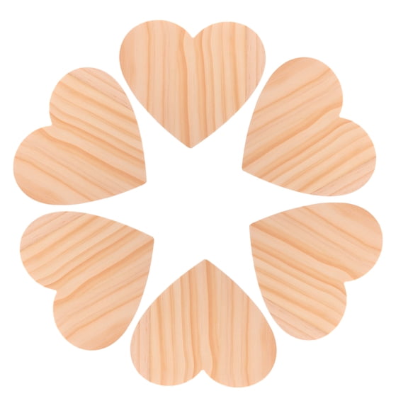 Masteelf 6pcs Valentine'S Day Heart Coasters Cute Wooden And Reusable Drink Coasters Heat-Resistant And Non-Slip For Home Office Coffee Table And Camping