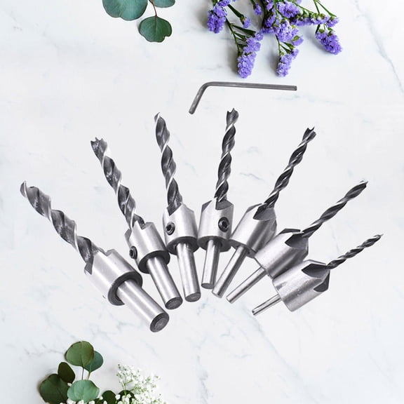 Masteelf 7 Pcs Screw Drill Bit -shank Bits Tapered Hand Tool Silver