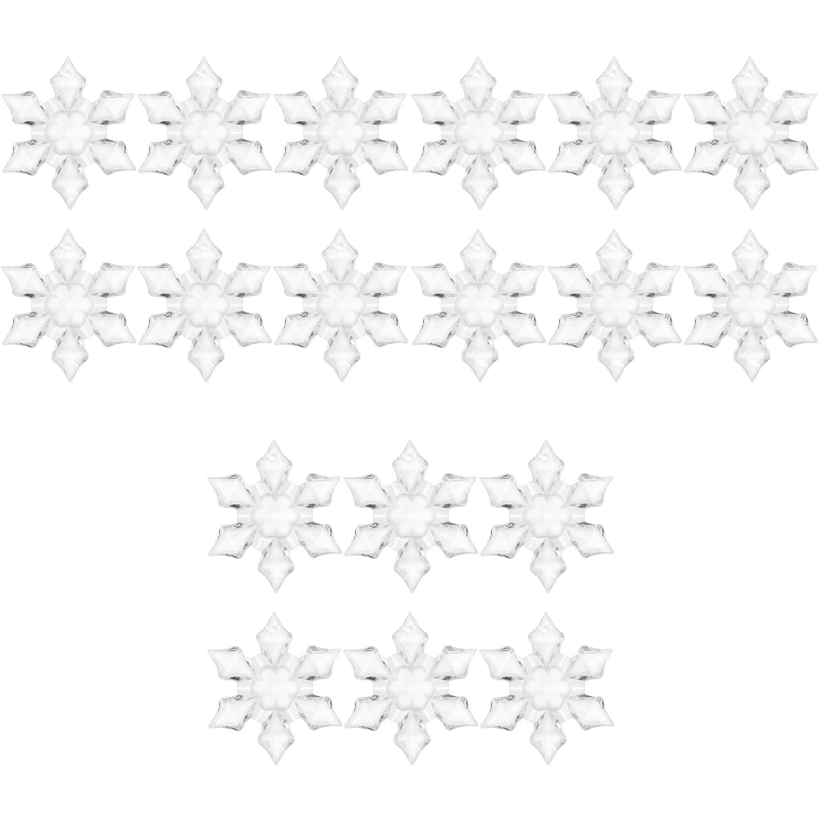 Masteelf 72 pcs  Craft Acrylic Clear Crystal Snowflakes Ornaments Christmas Decorations