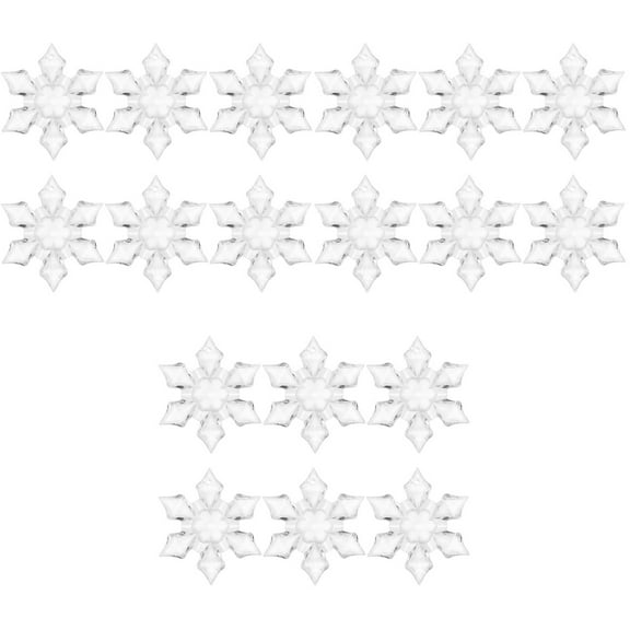 Masteelf 72 pcs Craft Acrylic Clear Crystal Snowflakes Ornaments Christmas Decorations