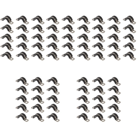 Masteelf 75 pcs Clamps Cable Clamps Stainless Steel Cable Clamp with Rubber Cushioned