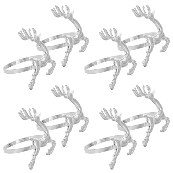 Masteelf 8 PCS Silver Metal Napkin Rings for Wedding and Christmas Table Settings Elegantly Designed