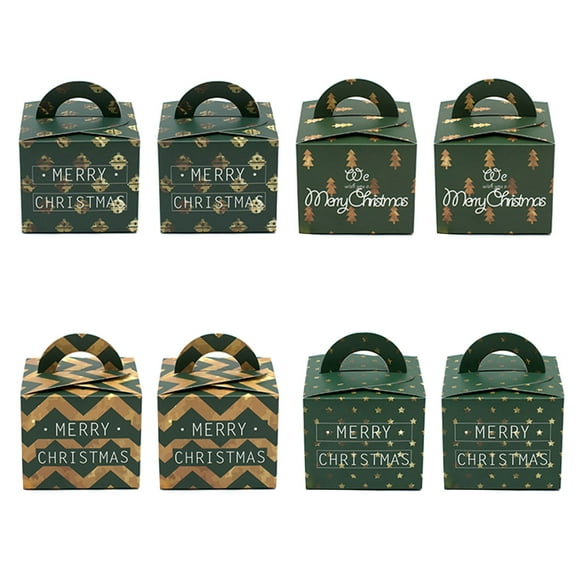 Masteelf 8 Pcs Christmas Boxes Gift Apple Bell Design Take-out Package
