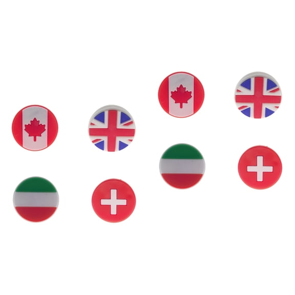 ifundom Tennis Racket Absorbers 8Pcs Easy Install Country Flag Patterns for Comfort