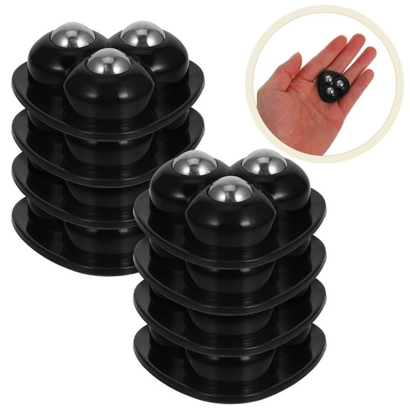 Masteelf Black Replacement Rolling Wheels for Trash Cans and Appliances Smooth-Roll Casters