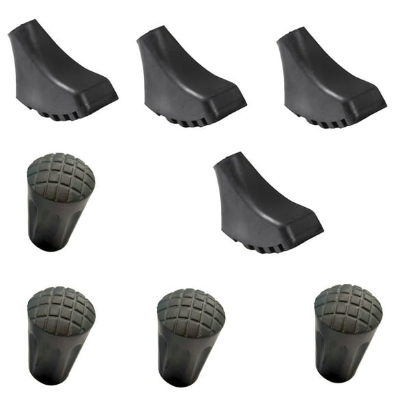 Masteelf 8 Pcs Trekking Pole Pads Tips Protectors Walking Stick Black