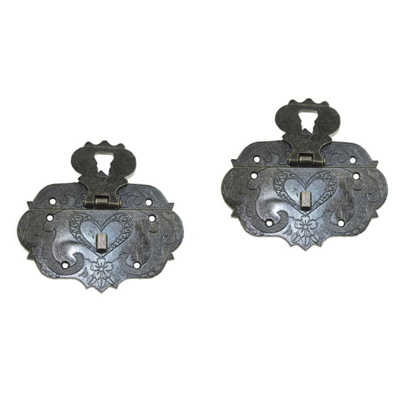 Masteelf 8 pcs Antique Clip Clasp Zinc Alloy Lock Catch Latches Hasps for Jewelry Chest Box Suitcase - Size L