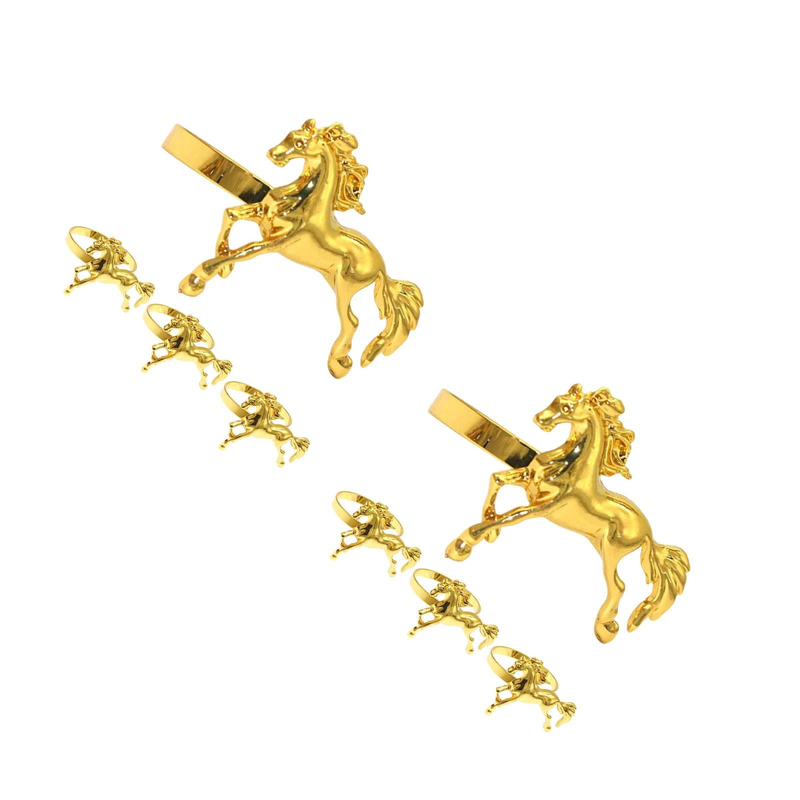 Masteelf 8 pcs Metal Napkin Rings Horse Napkin Buckle Equestrian Decor ...