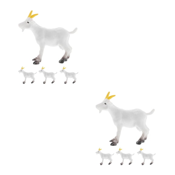 Masteelf 8 pcs Mini Sheep Model Miniature Sheep Decoration Miniature Sheep Figure Garden Vivid Goat Statue Cute Sheep Statue Garden Statue