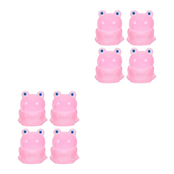 Masteelf 8 pcs  Miniature Resin Frog Decorations Glow In The Dark Frogs Statues Mini Frog Modeling Figurines Miniature Frog Figurines