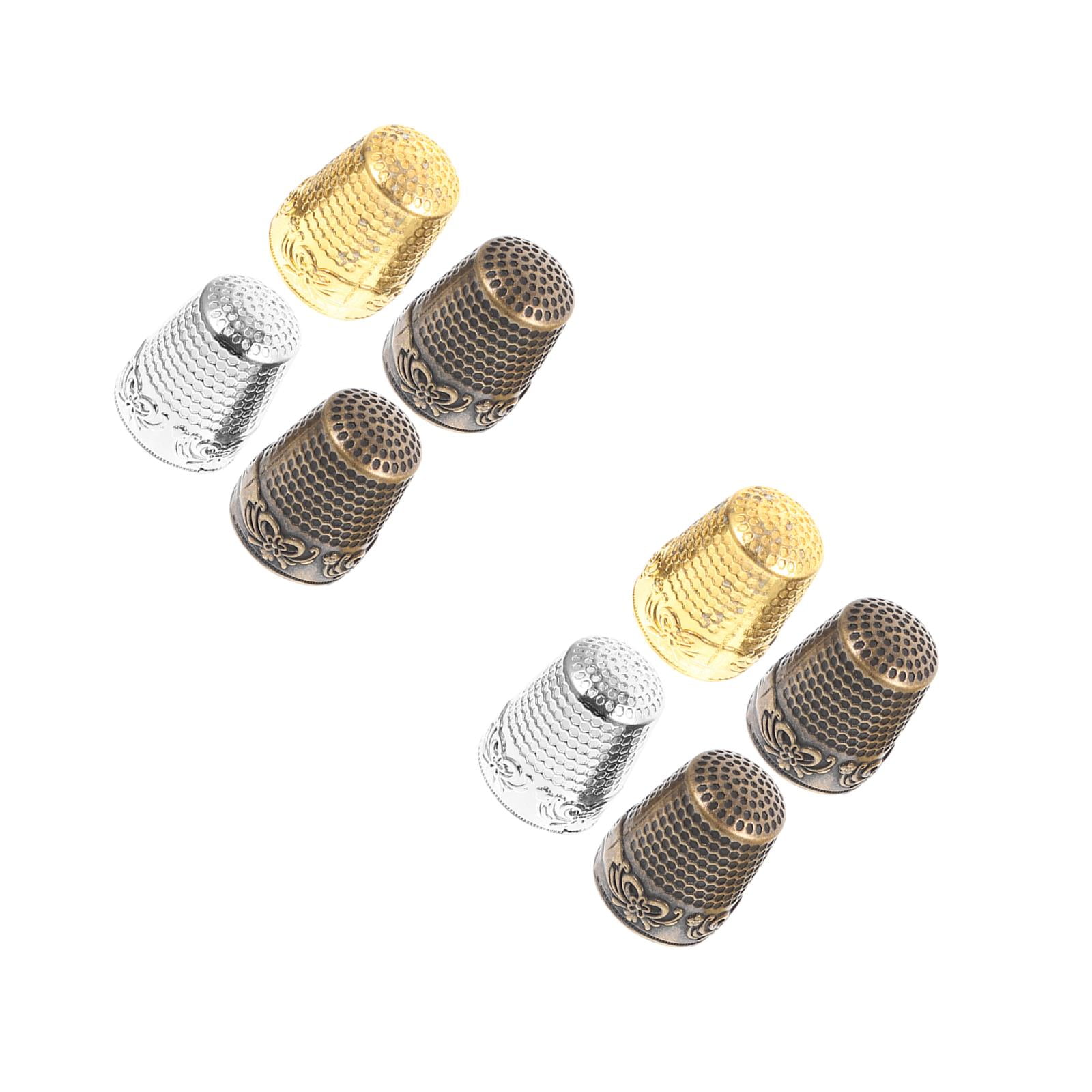 ABOOFAN 48pcs Metal Sewing Thimbles - Silver & Gold Finger Protectors For Quilting, Embroidery, Needlework