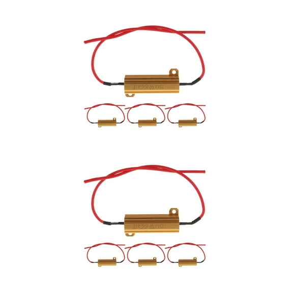 Masteelf 8 pcs Sturdy Led Load Resistors Turn Signal Blink Error Flasher Adaptor For Led Turn Signal Lights Diy Load Resistor Braking Resistor