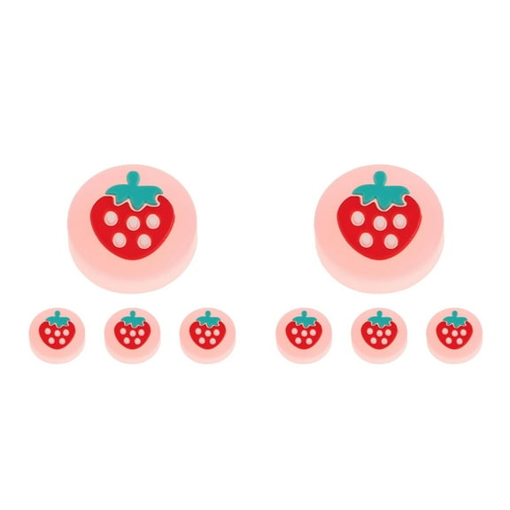 Masteelf 8 pcs  Switch Replacement Joystick Caps Cute Fruit Design, Luminous Thumb Grips Silicone Button Covers Ideal for Switch Controllers