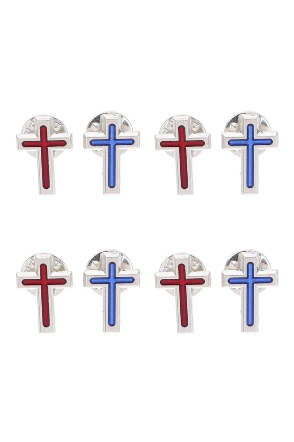 8 pcs  cross Lapel Pin Christian cross Decor cross Hat Decoration Pin cross Brooch Tie Pins Religious Pin Brooch For   Chaplain Badge cross Decor