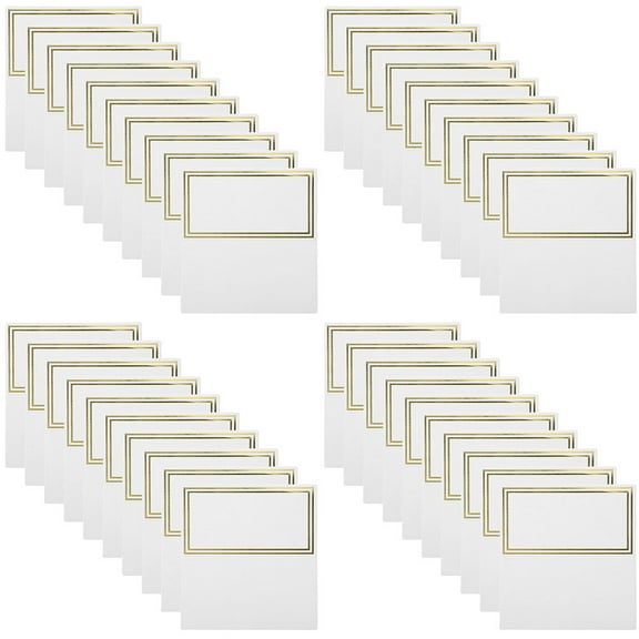 Masteelf 80 Pcs Dining Room Table Hot Stamping Place Card Banquet 9.00X5.00X5.00CM White