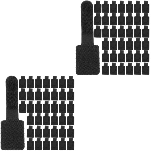 Masteelf 80 pcs Cable Tie Cord Organizer Sticky Strip Hook and Loop Cord Fixing Strap