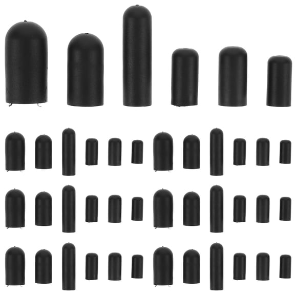 Masteelf 80Pcs Silicone Rubber Protective End Cap Kit Connector Assortment Sizes For Coating Painting Anodizing Black