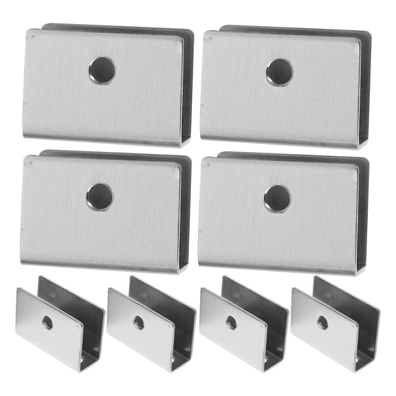 Masteelf 8PCS No-drill-on-glass Clamps Glass Panel Supports Glass Bracket Holders Size L
