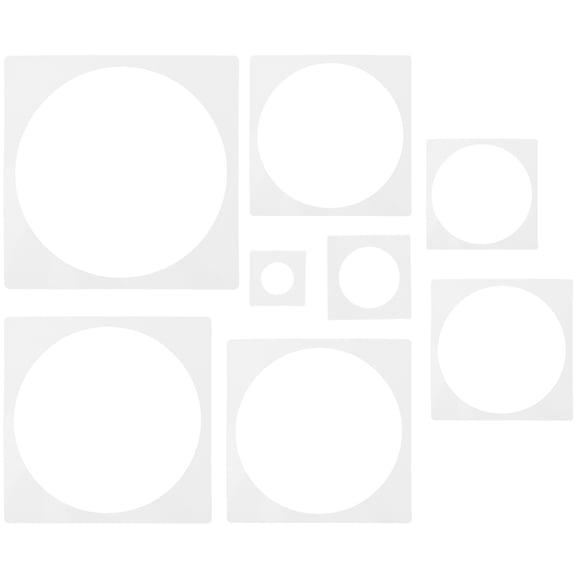 Masteelf 8pcs Diy Round Hollow Painting Templates Reusable Plastic Stencils Geometry Shape Stencils For Crafting Scrapbooking And Wall Art