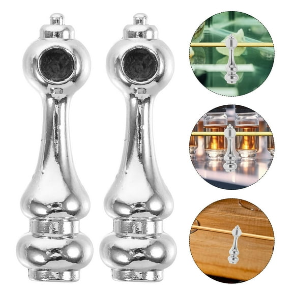 Masteelf 8pcs Silver Gallery Spindles for Railing Replacement, Post End Caps, Furniture Connectors, Glass Railing Fittings Set