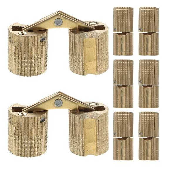 Masteelf 8pcs Hidden Brass Barrel Hinges for Jewelry Boxes and Cabinets Invisible Furniture Hinges Concealed Hinges for Crafts Vintage Style