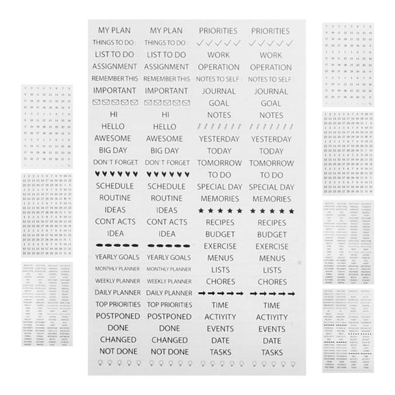 Masteelf 8pcs Planner Stickers Monthly Stickers Calendar Decals For Planners Notebooks Scrapbooking Journaling
