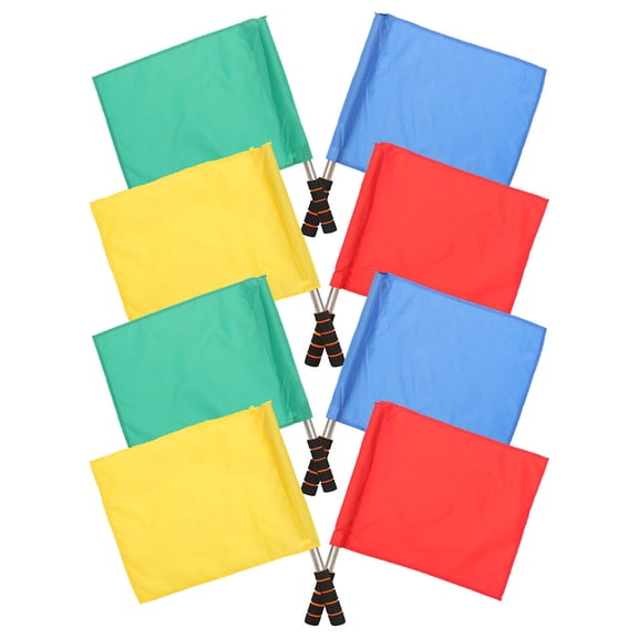 Masteelf 8pcs Portable Competition Flags Hand Waving Flags Referee Flags Conduct Supply