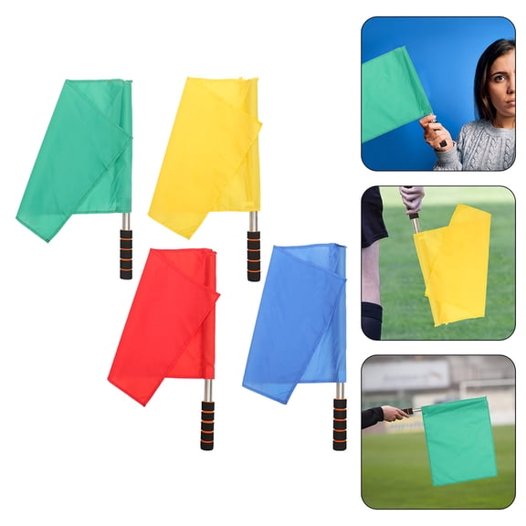 Masteelf 8pcs Portable Competition Flags Hand Waving Flags Referee Flags Conduct Supply