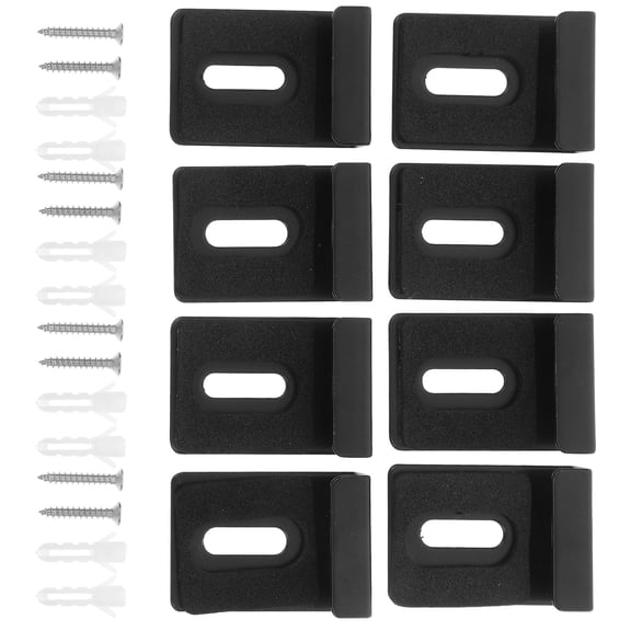 SWETRACE 8Pcs Black Heavy Duty Mirror Holder Clips Stainless Steel Metal Mirror Mounting Kit