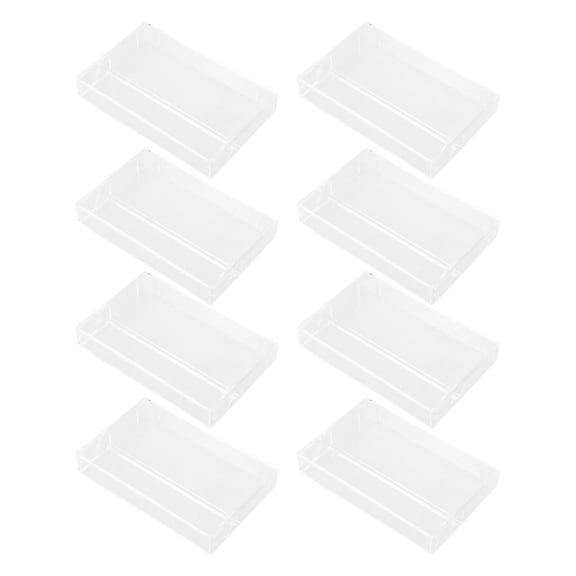 Masteelf 8pcs Vintage Cassette Tape Case Transparent Cassette Tape Storage Box Multi-Purpose Cassette Holder Portable Cassette Organizer
