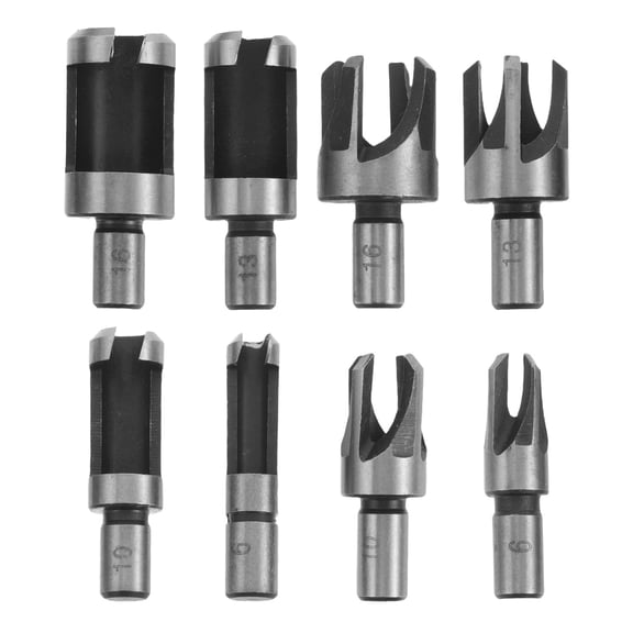 Masteelf 8pcs Wood Plug Drill Bits Set Metal Round Shank Woodworking Hole Opener Drill Bits For Electric Drill Wear-Resistant For Home Renovation And Carpentry Projects