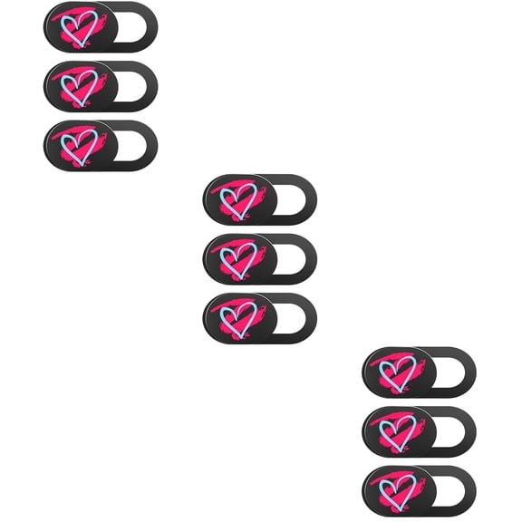 Masteelf 9 Pcs  Heart Pattern Camera Cover Slide Privacy Protector for Computer and Phone