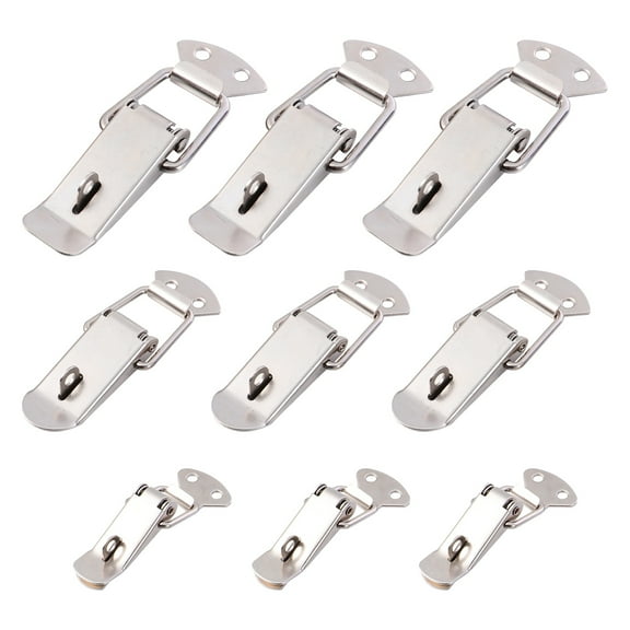 Masteelf 9 Pcs Hook Lock Toggle Latch Box Latch 9X3.5cm Silver