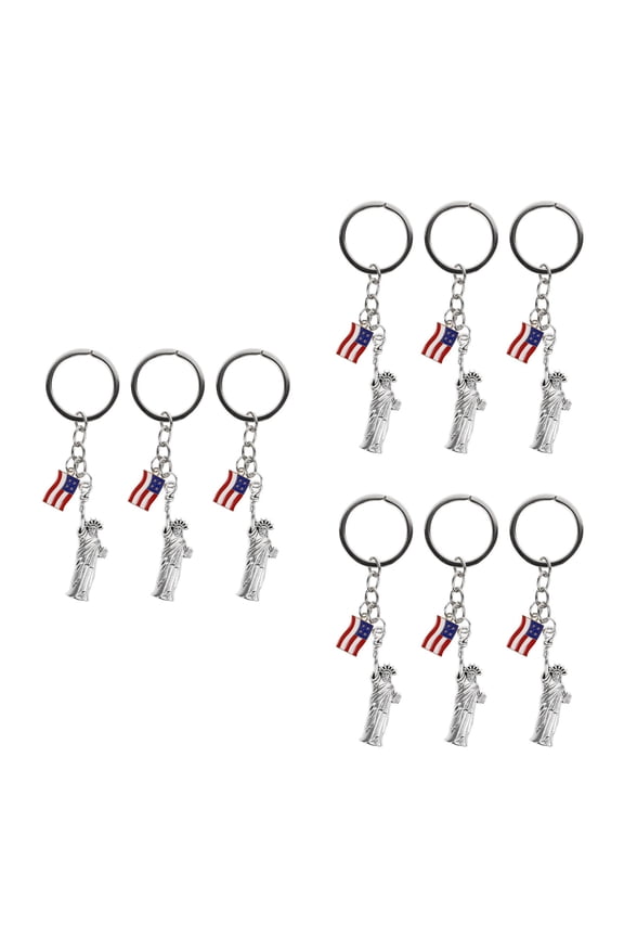9 Pcs  Statue Of Liberty Keychain Party Favor Key Chains Statue Of Liberty Keychain Decorative And Fashionable Hanging Keychains